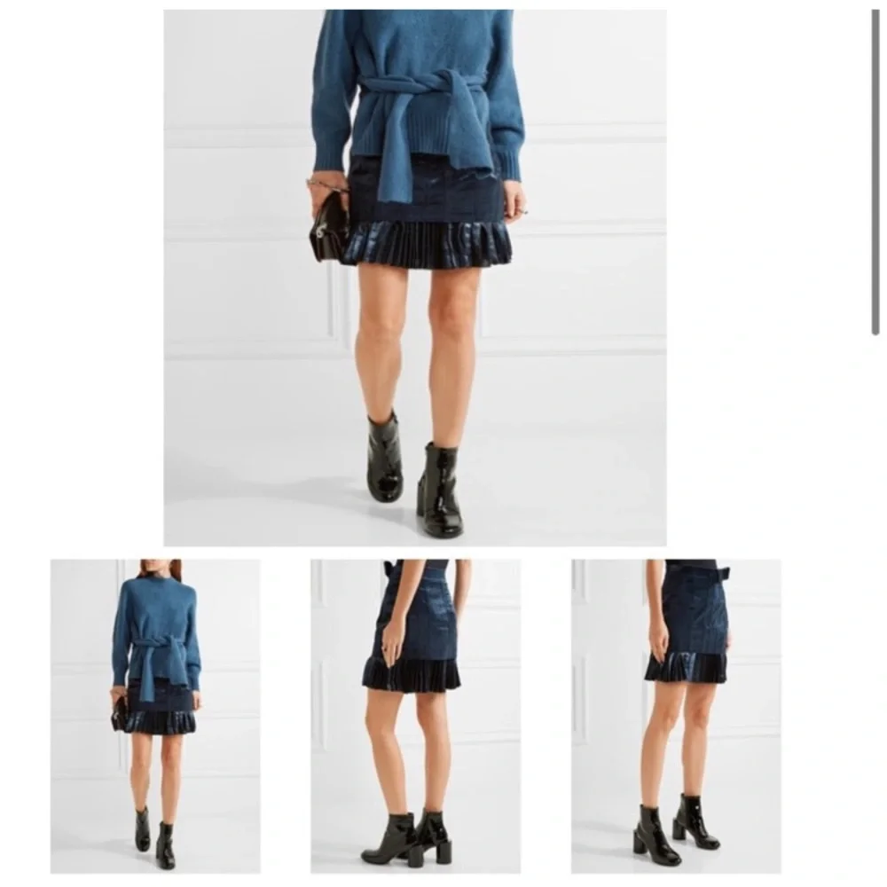 🎲PHILLIP LIM velvet & metallic mini skirt - Picture 2 of 14